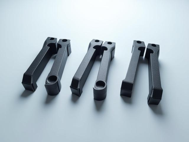Set of identical, small robotic arm segments made from carbon fiber