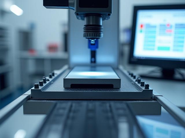 A universal testing machine with a carbon fiber coupon precisely mounted, ready for mechanical property testing.